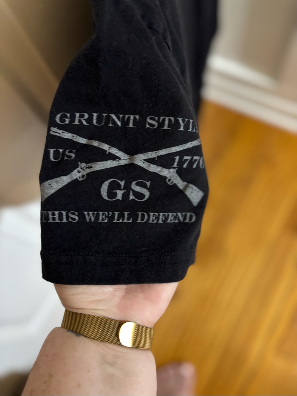 Grunt Style Short-Sleeve Tee with Distressed Flag Diamond - L - Picture 6 of 6